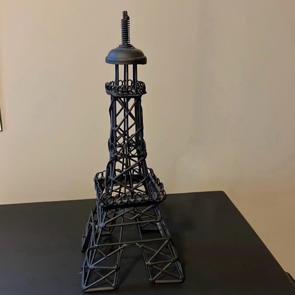 Eiffel Tower Home Accent Decor Metal with Matte Black Finish 12”x 4.5” - Picture 7 of 8